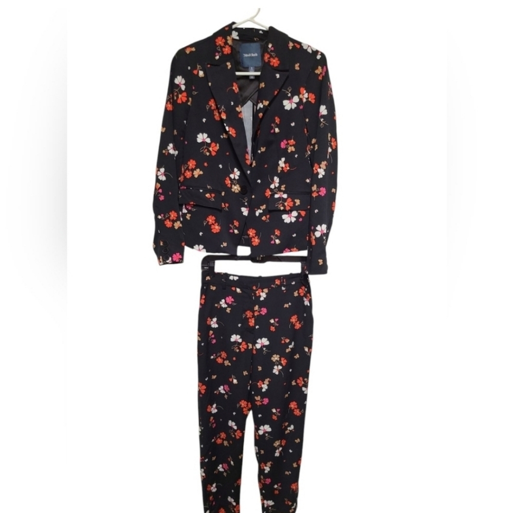 Modcloth Floral Print Flower Suit Set Blazer Pants - Picture 7 of 9